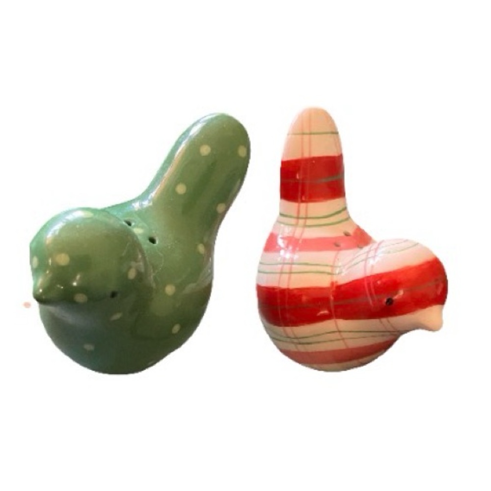 Green and Red Bird Salt and Pepper Shakers